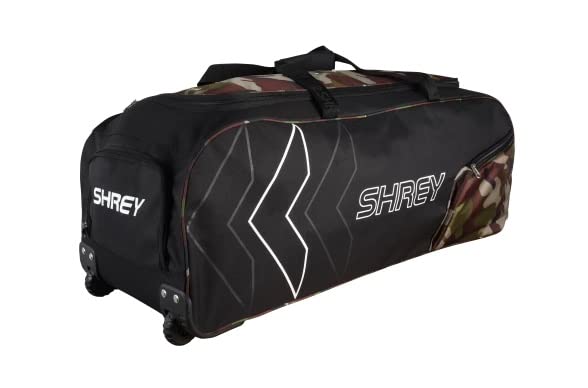 Shrey Star Wheelie Bag 2022 - Camouflage Rolling Luggage for Travel | Durable Spinner Suitcase with 360° Wheels - Perfect for Airports, Business Trips & Vacations