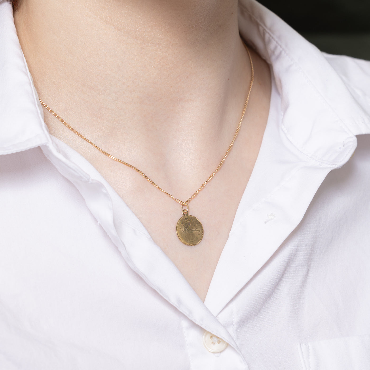 10K Yellow Gold Virgo Zodiac Pendant Necklace - Elegant Virgo Sign Jewelry for Women - Perfect Birthday Gift, Anniversary Present & Everyday Wear
