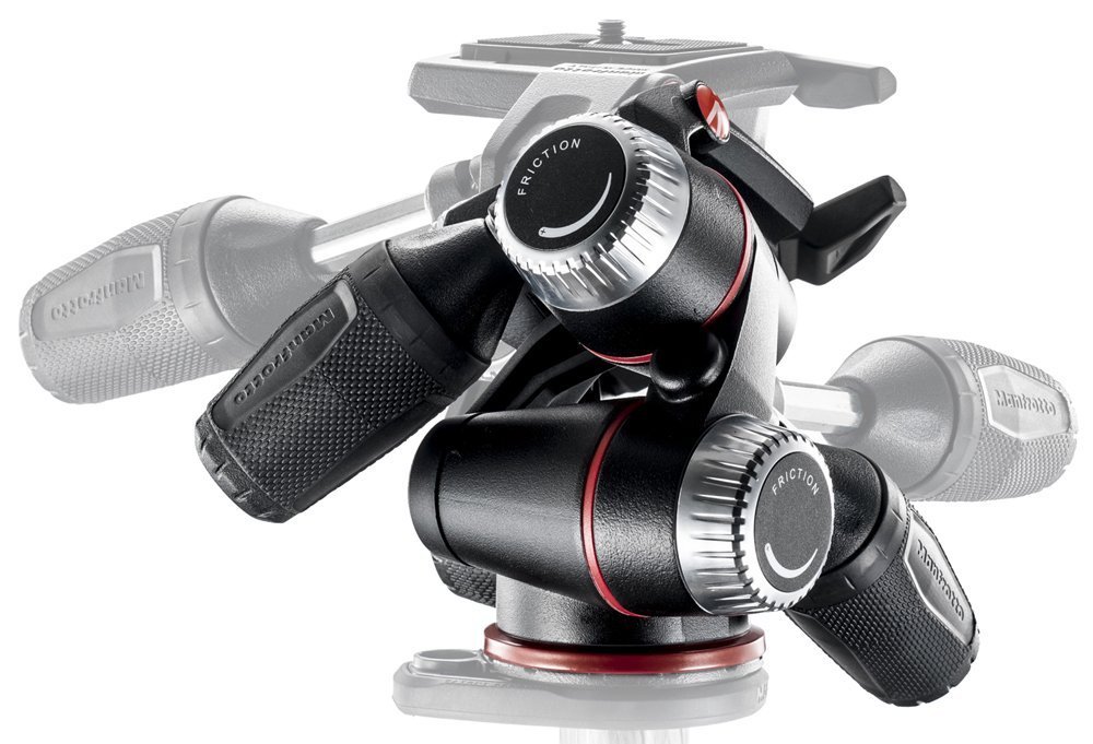 Manfrotto MHXPRO-3W X-PRO 3-Way Tripod Head with Retractable Levers & Friction Control | Includes 2 ZAYKiR Quick Release Plates | Perfect for Photography, Videography & Studio Work