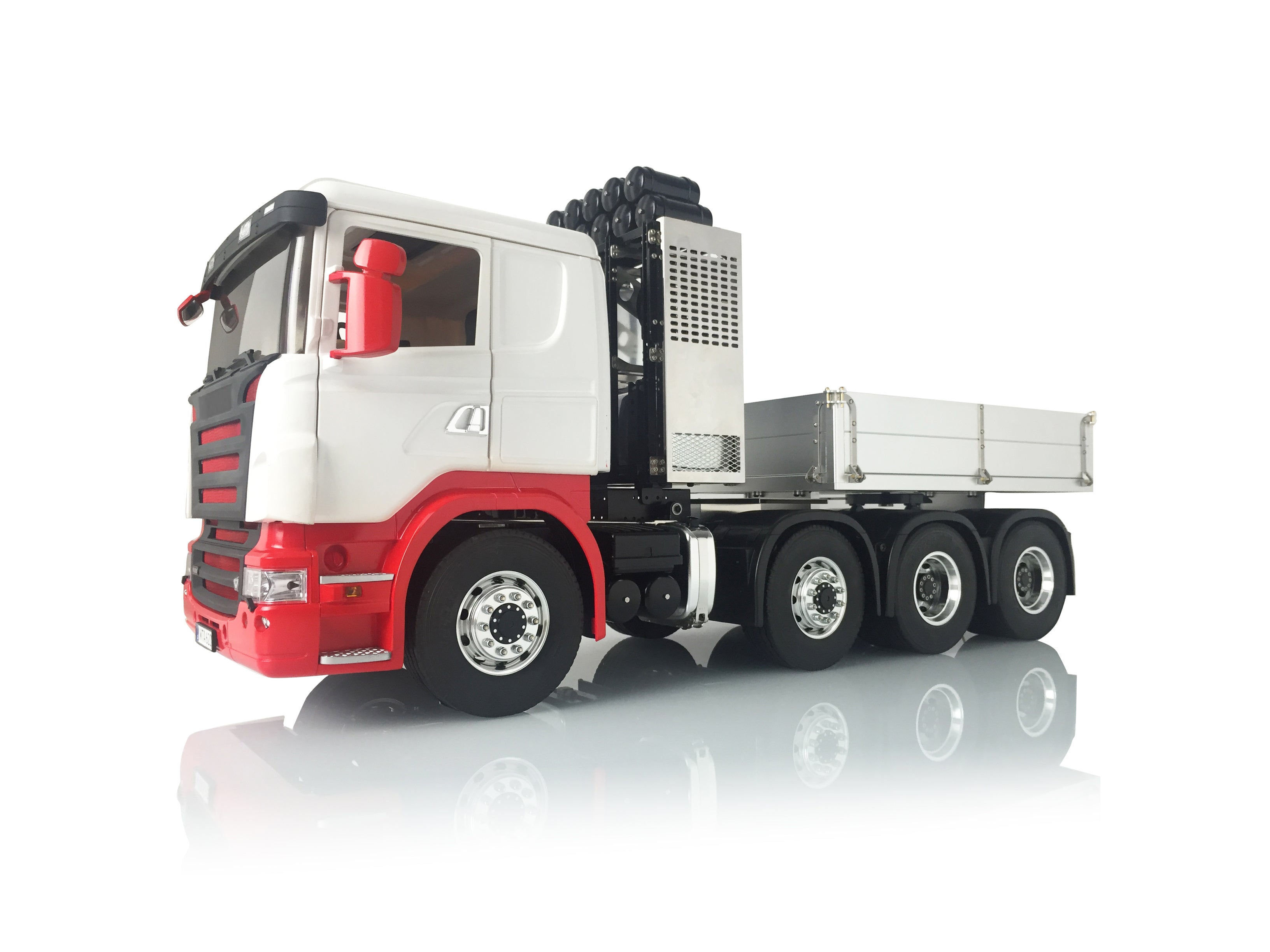 1/14 Scale LESU 8x8 RC Tractor Truck Model - Metal Chassis with Equipment Rack, LED Lights, Sound Effects & Servo Cabin Roof | Off-Road Adventure, Construction Site Play, Collector's Display