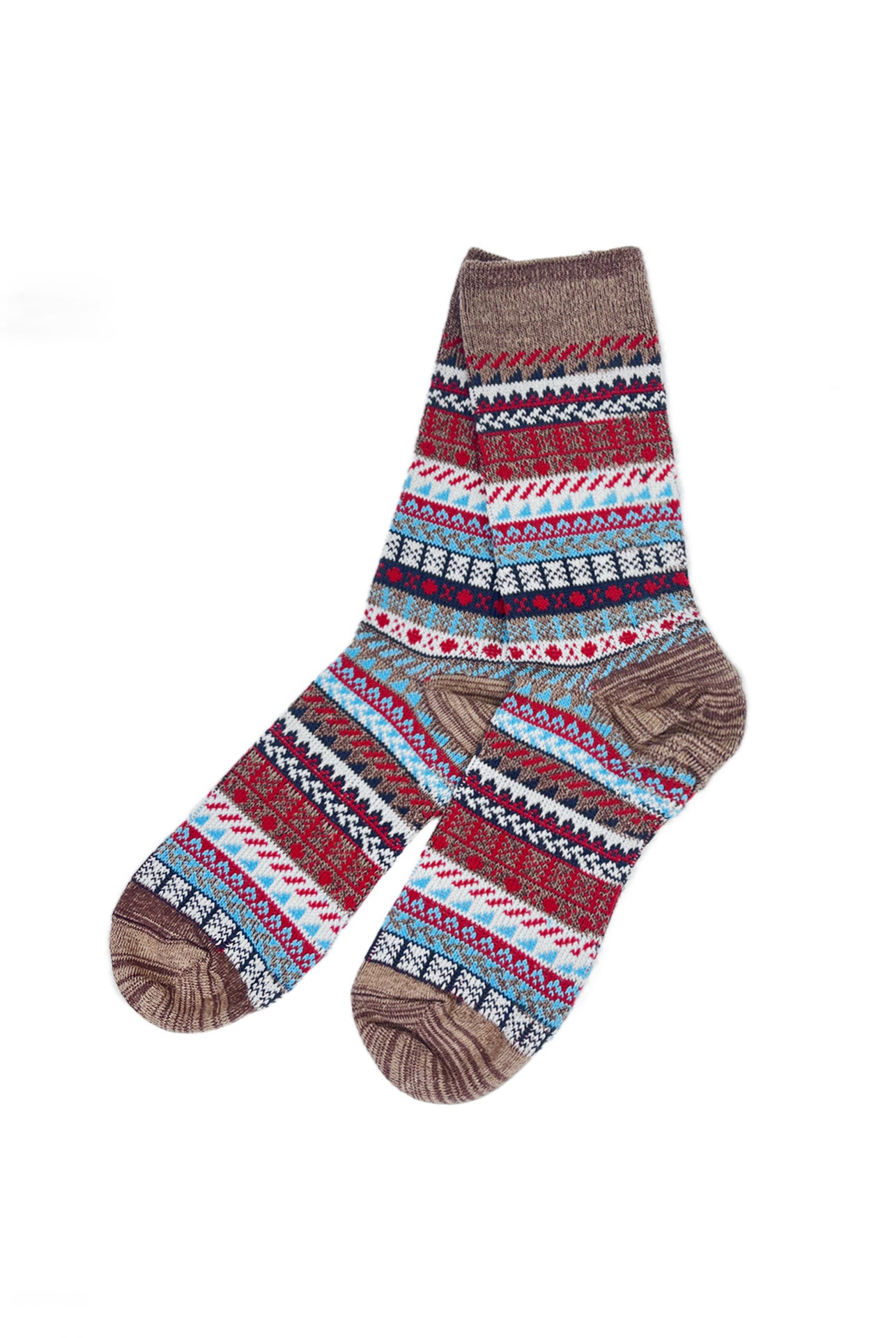 Grace Classic Fair Aisle Socks - Women's Comfortable Cotton Crew Socks for Everyday Wear, Work & Casual Outfits