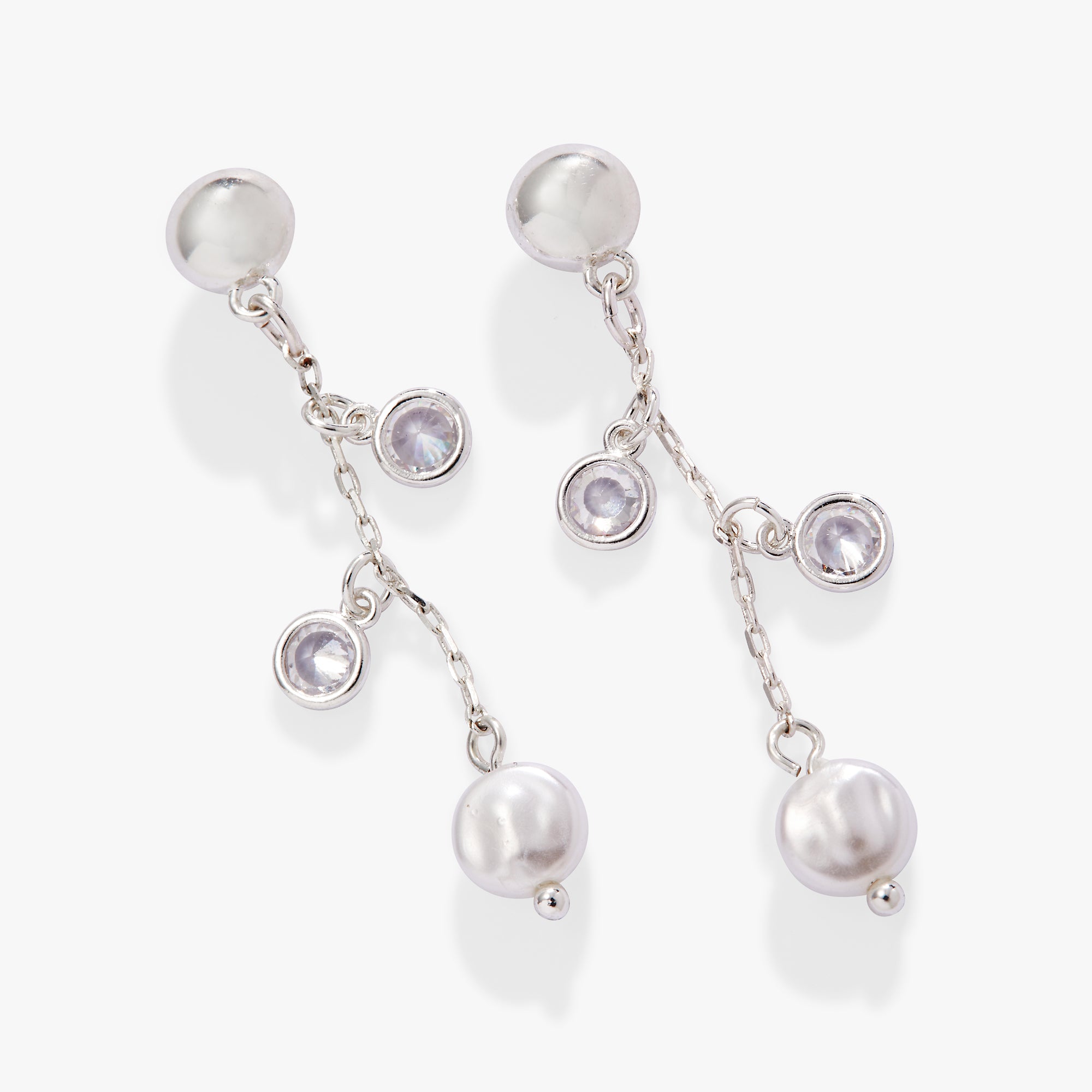Elegant Crystal and Pearl Drop Earrings for Women - Dangle Earrings for Wedding, Party & Evening Wear