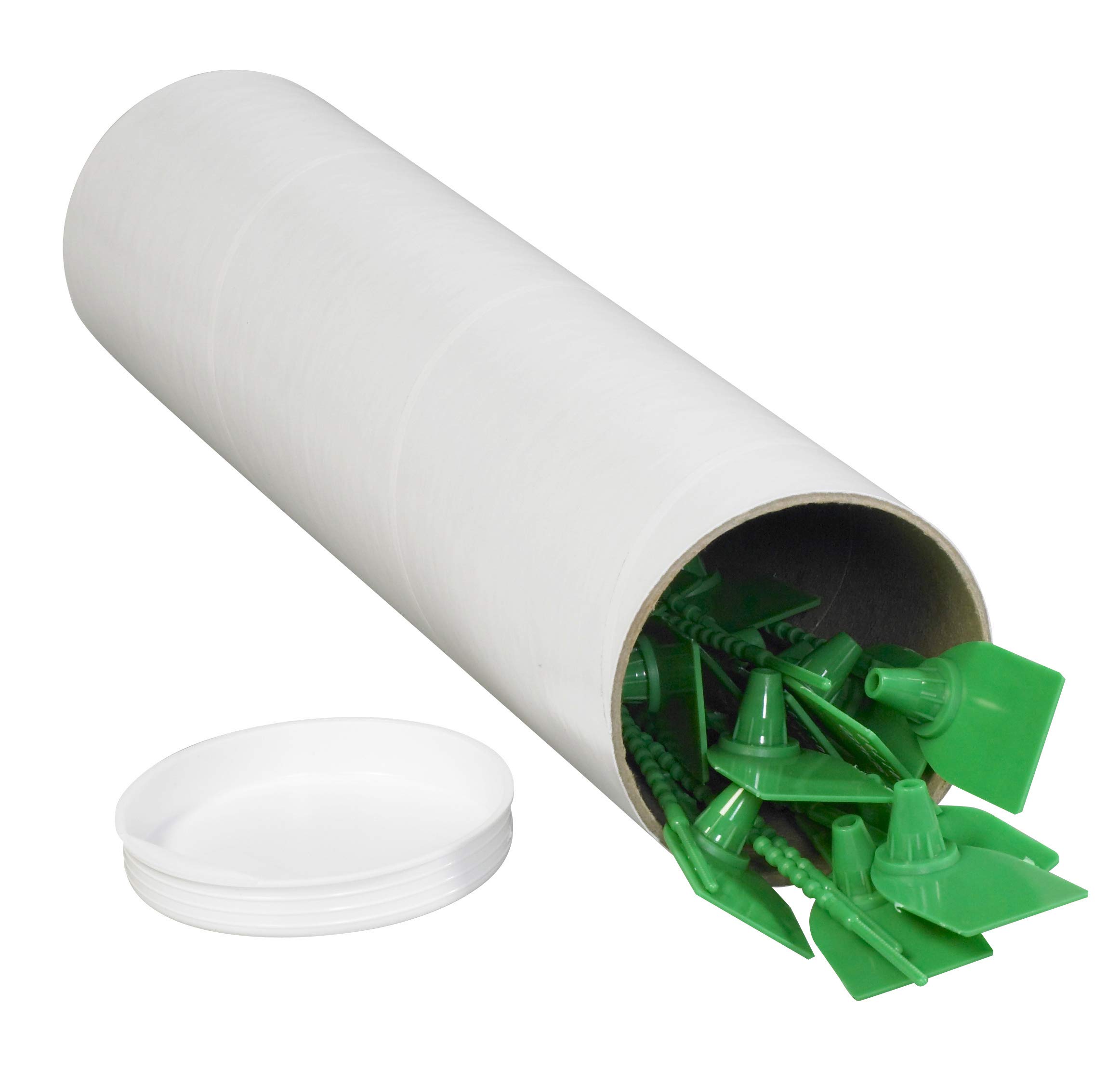 Tape Logic TLP3048W White Mailing Tubes with Caps - 3