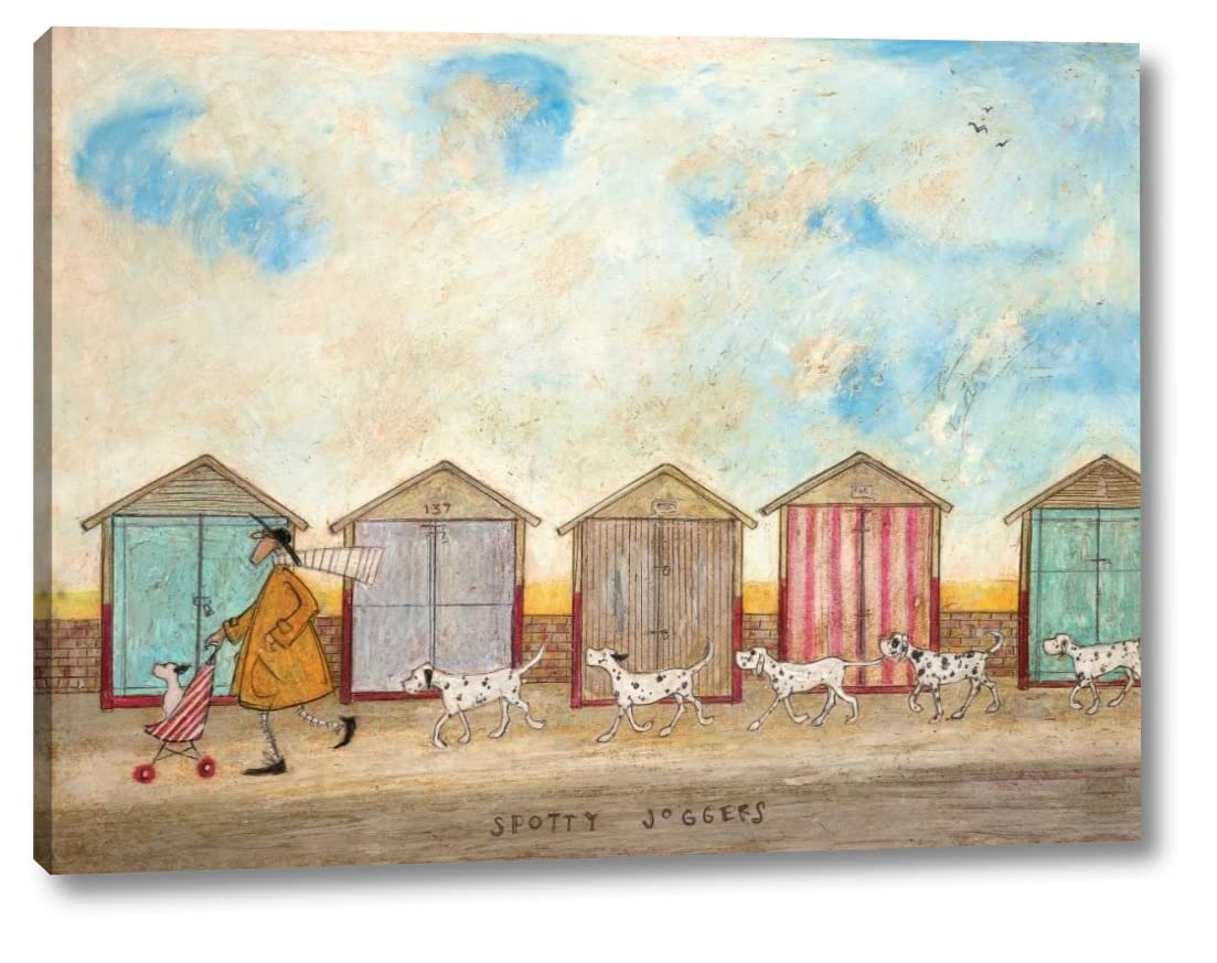 Sam Toft Spotty Joggers Canvas Art Print - 22x30 Inch Gallery Wrapped Wall Decor - Ready to Hang - Perfect for Living Room, Bedroom & Office Decor