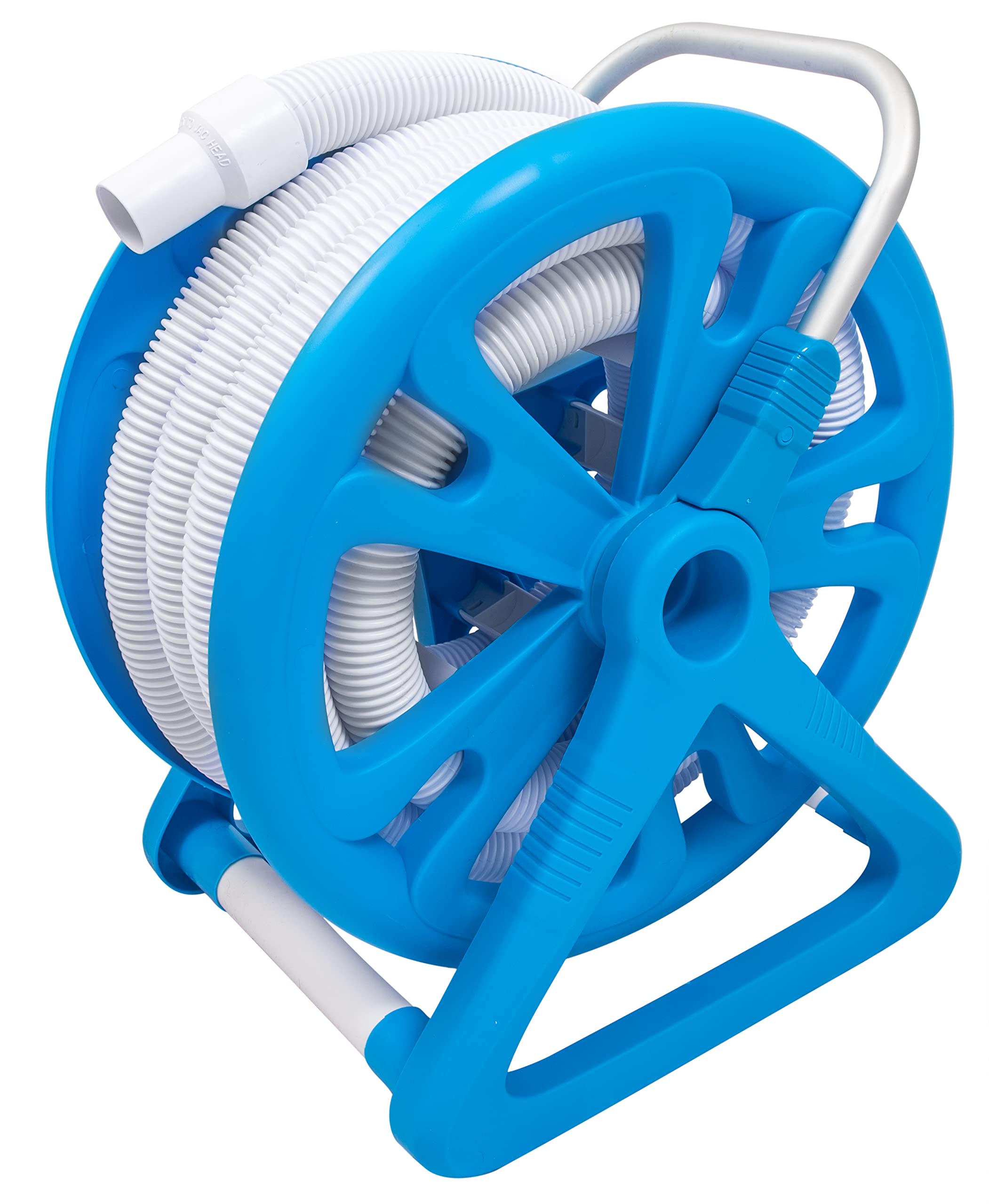 Portable Pool Vacuum Hose Reel 42ft - Aluminum Handle for Easy Storage & Cleaning