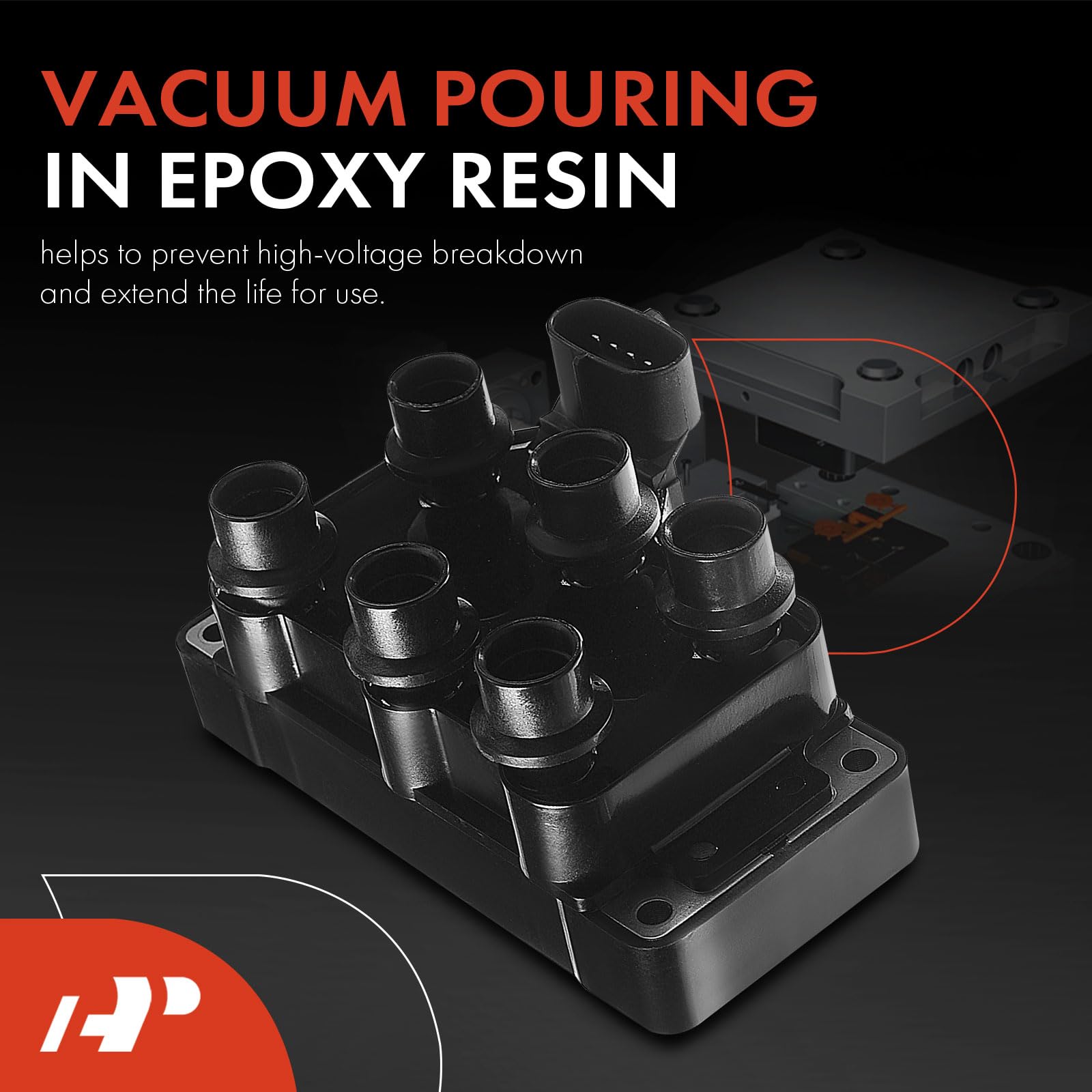 Premium Engine Ignition Coil Packs Compatible with Ford F-150 1998-2000, Mustang, Ranger, Windstar, Mazda MPV, Cougar & Mystique - High Performance Replacement Part for Smoother Acceleration & Better Fuel Efficiency