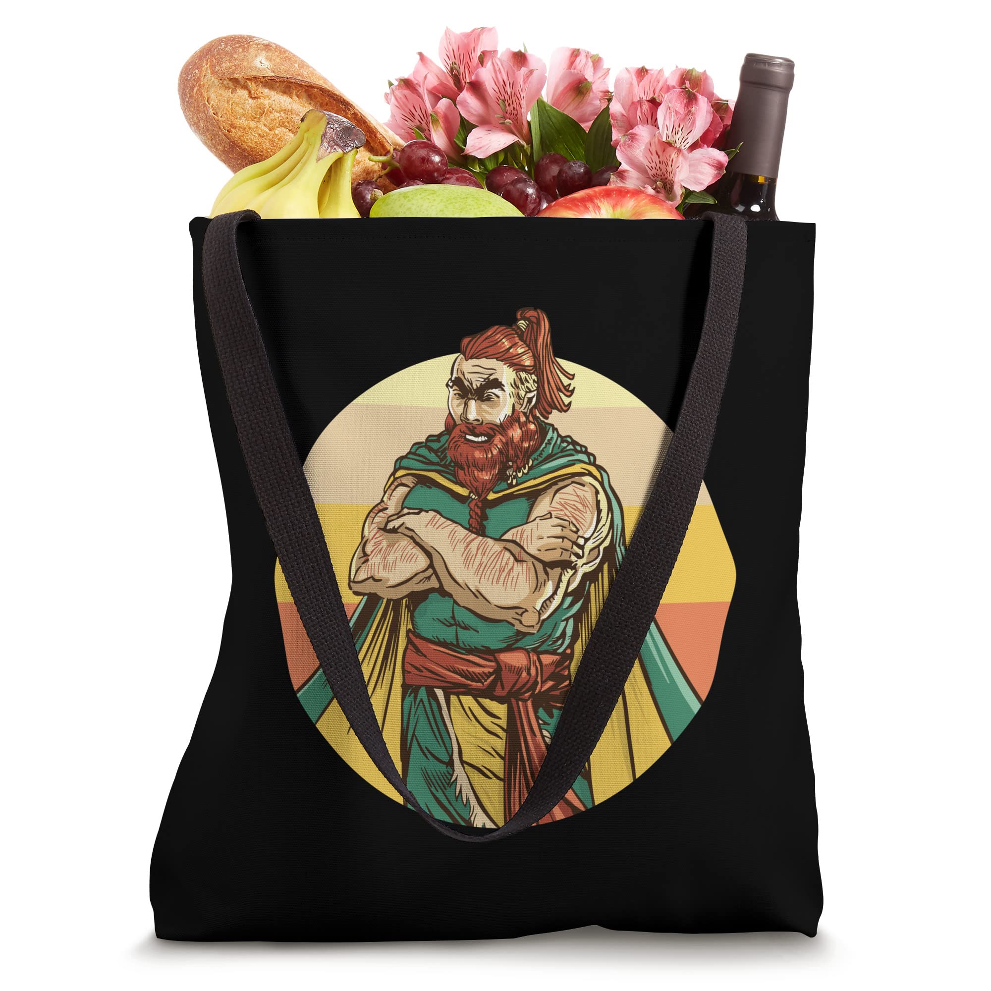 Angry Viking Man Tote Bag for Men - Durable Canvas Shoulder Bag - Perfect for Work, Gym, Travel & Shopping