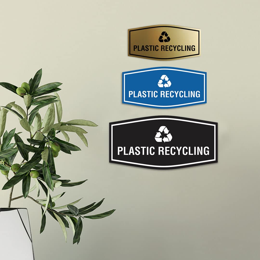 Eco-Friendly Plastic Recycling Bin Sign (Red) - Medium Size for Home, Office & Public Spaces - Waste Sorting & Recycling Label
