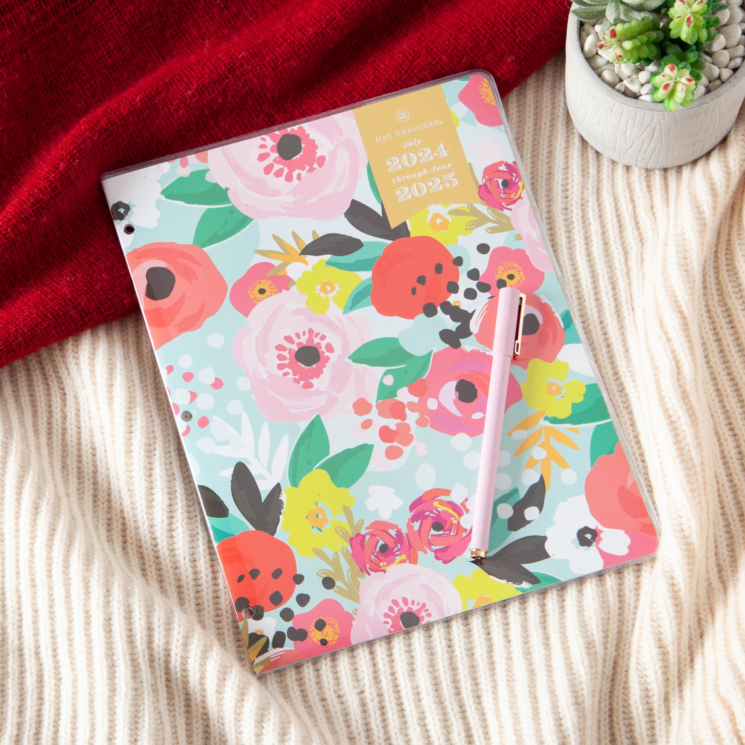 2024-2025 Academic Planner - Blue Sky Day Designer Monthly Organizer 8.5” x 11” with Clear Cover & Stapled Binding, Secret Garden Mint (137901-A25) - Perfect for Students, Teachers & Office Professionals
