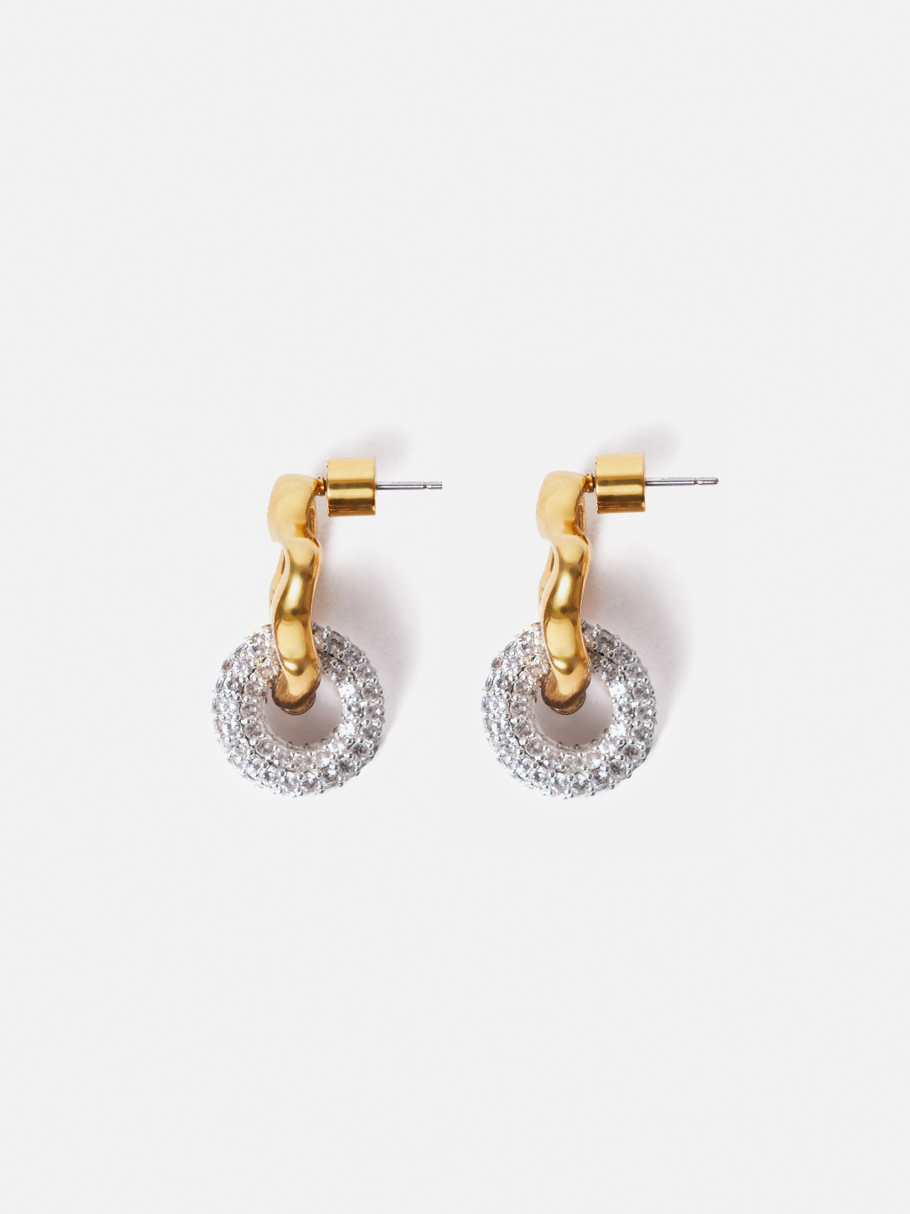 Sparkle Loop Earrings for Women - 14K Gold Plated Hoop Earrings - Elegant Dangle Earrings for Party, Wedding & Everyday Wear