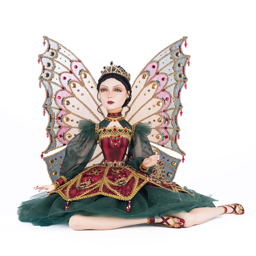 Belle Noelle Sitting Fairy Ballerina Doll - Handcrafted Collectible Figurine by Katherine's Collection | Perfect for Christmas Decor, Gift Giving & Fairy Tale Themed Displays