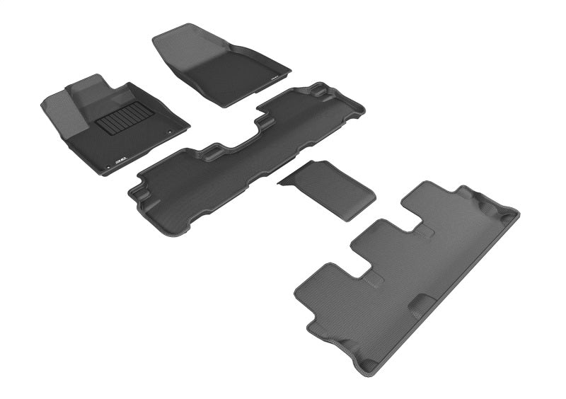 3D MAXpider Kagu All-Weather Floor Mats for 2014-2019 Toyota Highlander with Bucket Seats (2nd Row) - Black | Durable, Custom Fit Car Mats for SUV | Perfect for Road Trips, Family Travel & Everyday Commute