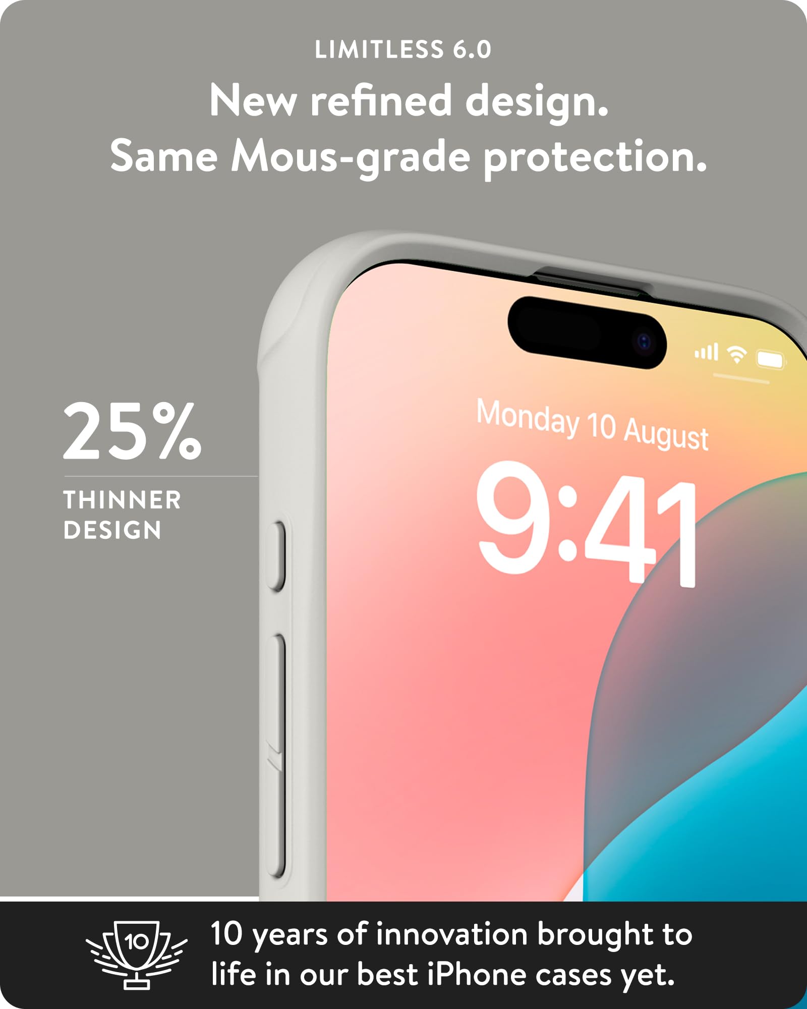 Mous iPhone 16 Pro Case with MagSafe - Limitless 6.0 Protective Shockproof Cover (Sand Color) - Perfect for Outdoor Adventures, Travel & Daily Protection