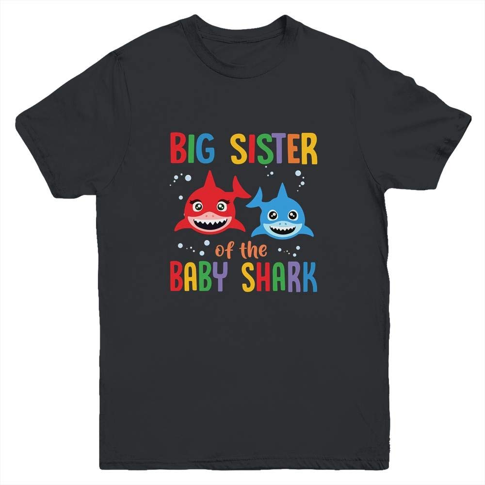 Baby Shark Birthday Sister Shark Shirt - Kids Short Sleeve T-Shirt for Girls | Fun Birthday Party Outfit & Family Matching Theme