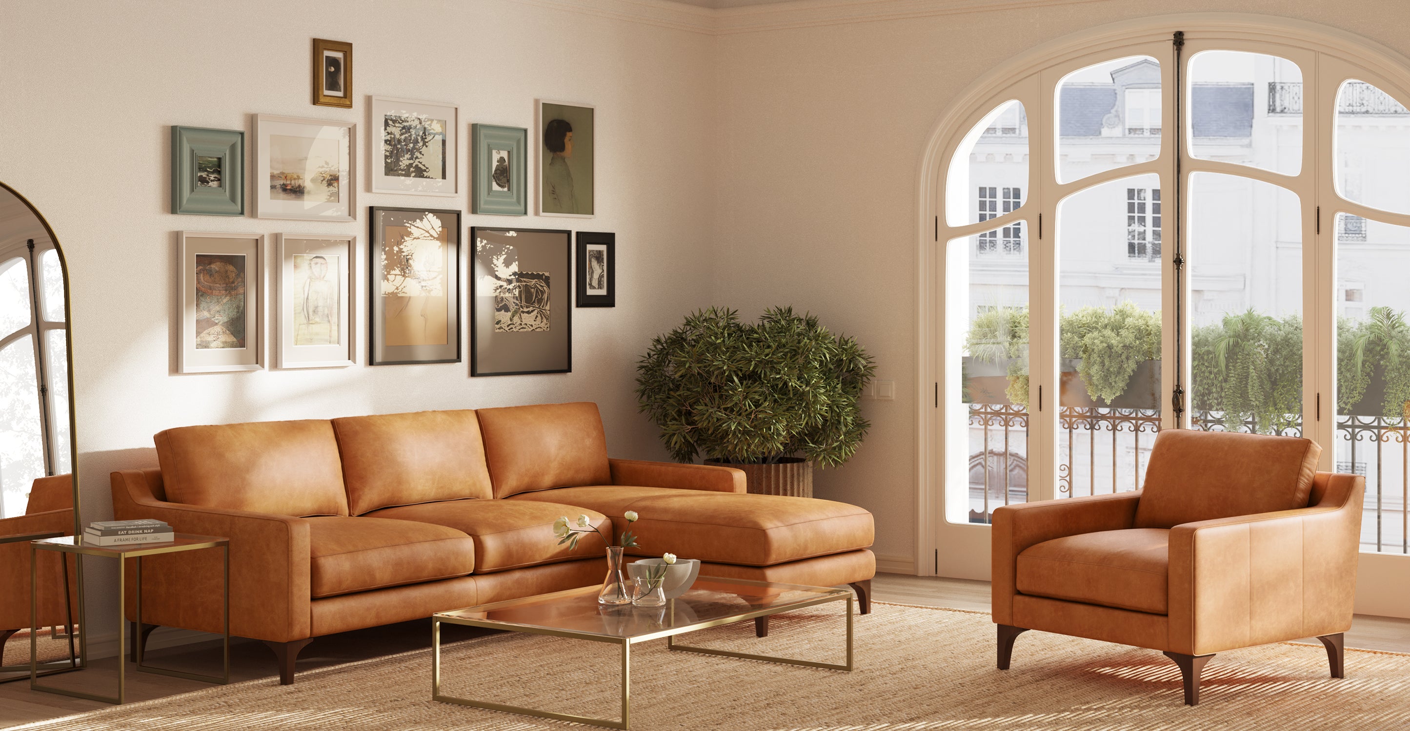 Sorrento Right Facing Sectional Sofa - Modern L-Shaped Couch with Reversible Chaise for Living Room, Family Room & Home Theater
