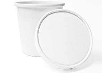 16 oz Pint Double Wall White Paper Ice Cream Containers with Lids - 250 Sets | Bulk Disposable Ice Cream Cups for Dessert Shops, Catering & Takeout | Eco-Friendly Frozen Treat Containers for Gelato, Sorbet & Yogurt