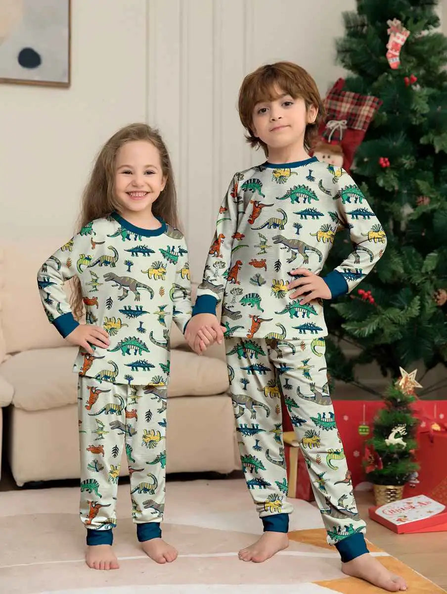 **Dinosaur Family Matching Christmas Pajamas Set - Cozy Holiday PJS for Kids & Adults - Perfect for Christmas Morning & Family Photos**
