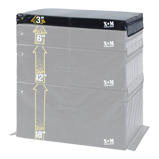 XM Fitness Soft Plyo Box Set of 3 - Adjustable Jump Box for CrossFit, Gym & Home Workouts - Perfect for Plyometrics, Step-Ups & Strength Training