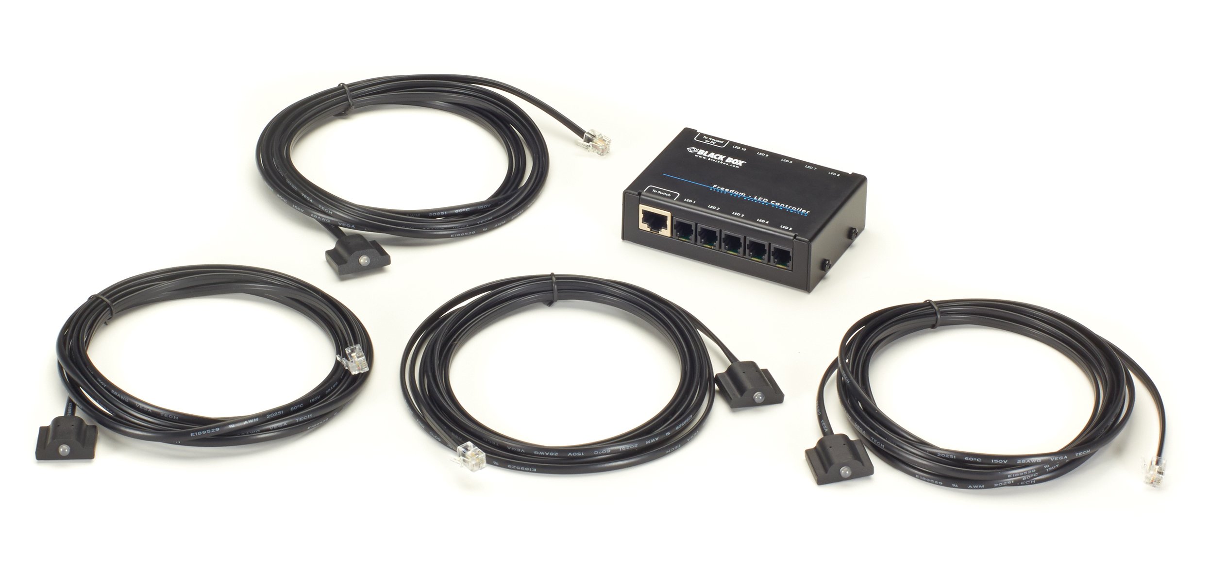 Freedom KVM Switch Compatible Black Box LED Monitor Identification Kit - Easy Setup for Multi-Monitor Workstations & Server Rooms