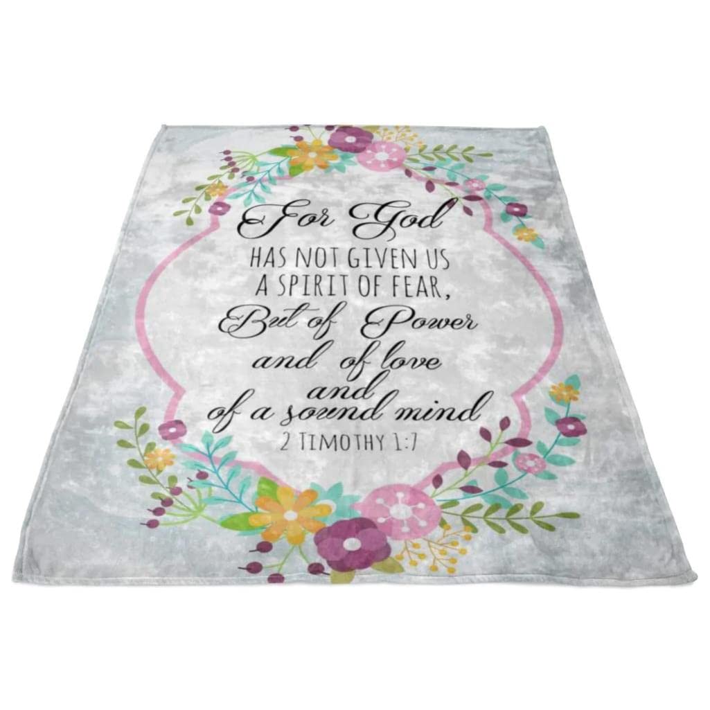 2 Timothy 1:7 Christian Prayer Blanket - Bible Verse Fleece Throw with Lion Design for Worship, Bible Study & Comfort - Religious Gift for Catholics, Jesus Followers & Spiritual Healing