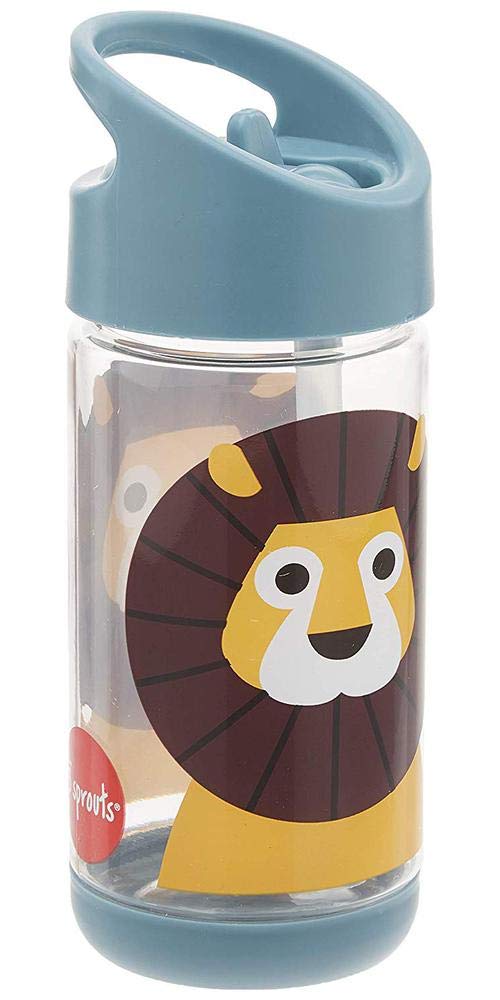 3 Sprouts Kids 12oz Plastic Spout Water Bottle - Durable & Leak-Proof for School, Sports & Outdoor Adventures