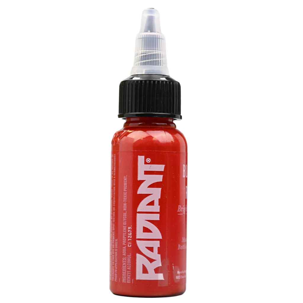 Premium Blood Red Tattoo Ink - 1 oz Bottle for Professional Tattoo Artists & Body Art - Vibrant, Long-Lasting Color for Sleeves, Portraits & Custom Designs