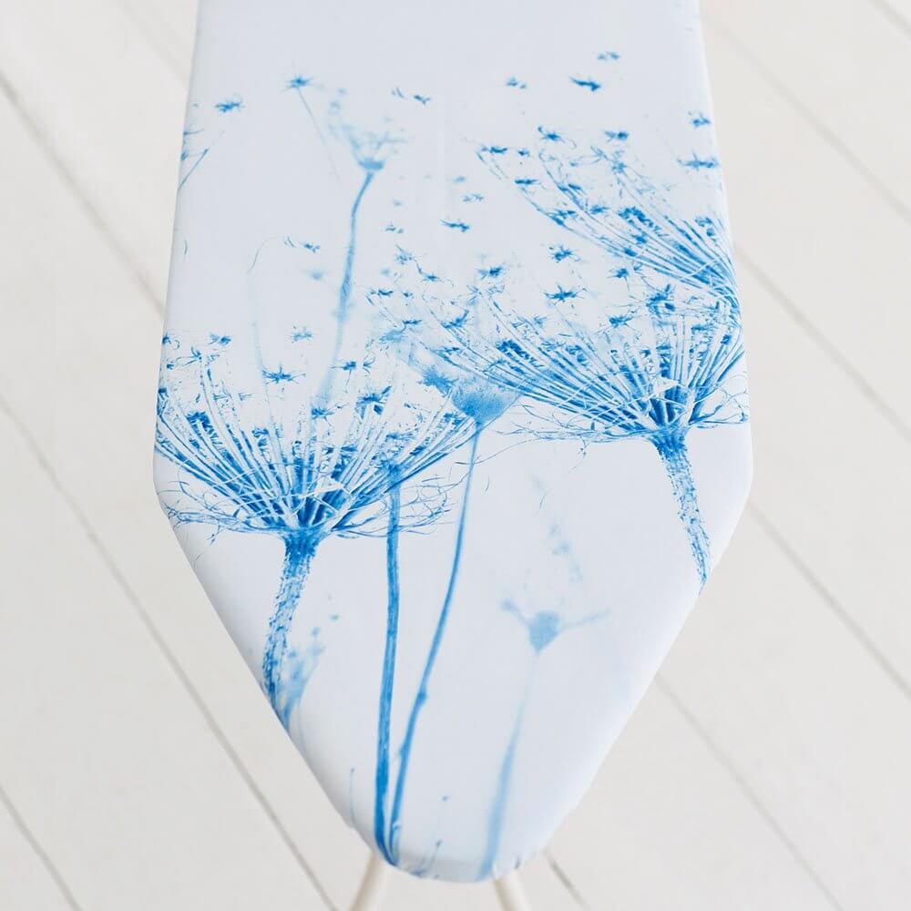 Premium Ironing Board C 124x45cm with Steam Iron Rest - Extra Wide Cotton Cover for Home & Laundry Use - Perfect for Ironing Clothes, Linens & Fabrics