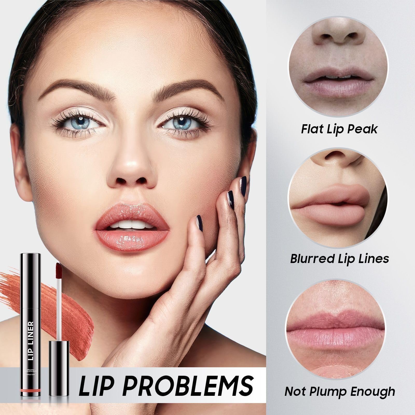 Long-Lasting Matte Lip Liner & Peel Off Lip Stain - Waterproof Nourishing Lip Tint Tattoo for Vibrant Lip Color, Moisturizing & Smudge-Proof (Nude) | Perfect for Parties, Date Nights & Everyday Wear