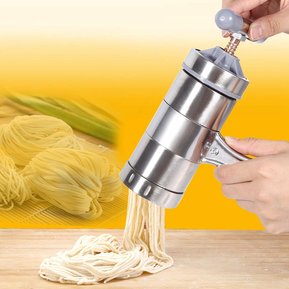 GOTOTOP Stainless Steel Manual Pasta Maker - Noodle Press Machine for Homemade Pasta, Spaghetti & Ramen | Durable Noodles Mold & Citrus Juicer | Perfect for Italian Cuisine, Asian Dishes & Fresh Juice Making