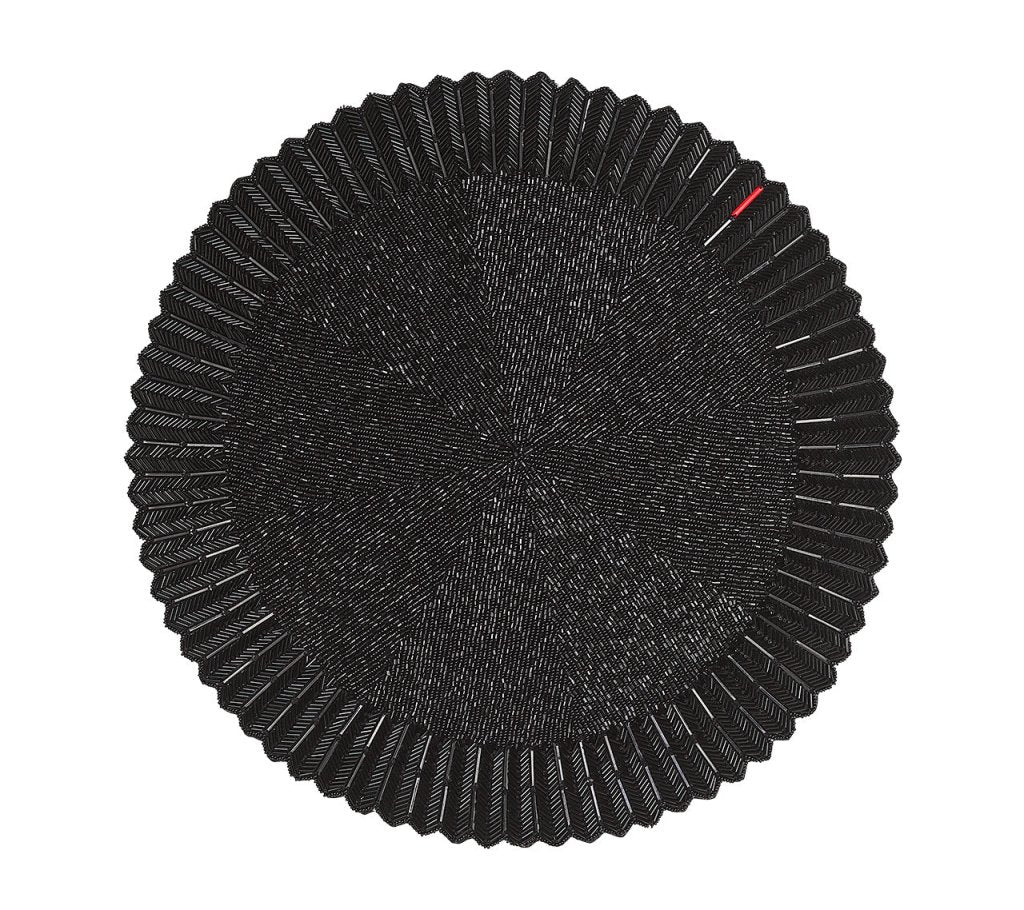 Premium Black Etoile Placemats Set of 2 - Elegant Dining Table Mats for Formal Dinner Parties & Home Decor - Gift Box Included