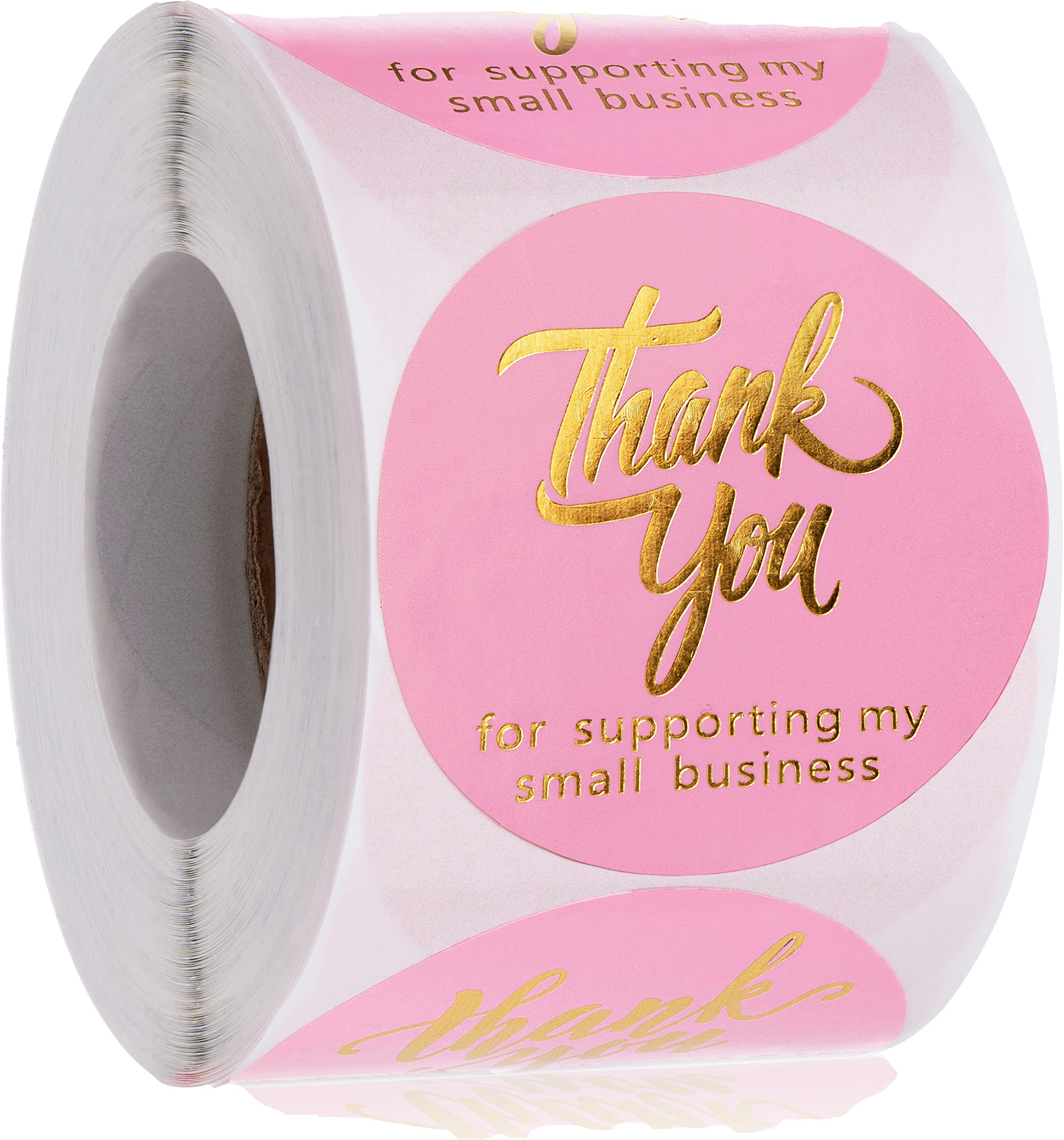 500 Self-Adhesive Waterproof Thank You Stickers for Small Business - Beautiful Design, Strong & Durable (2 Inch, Pink) - Perfect for Packaging, Gift Wrapping & Customer Appreciation