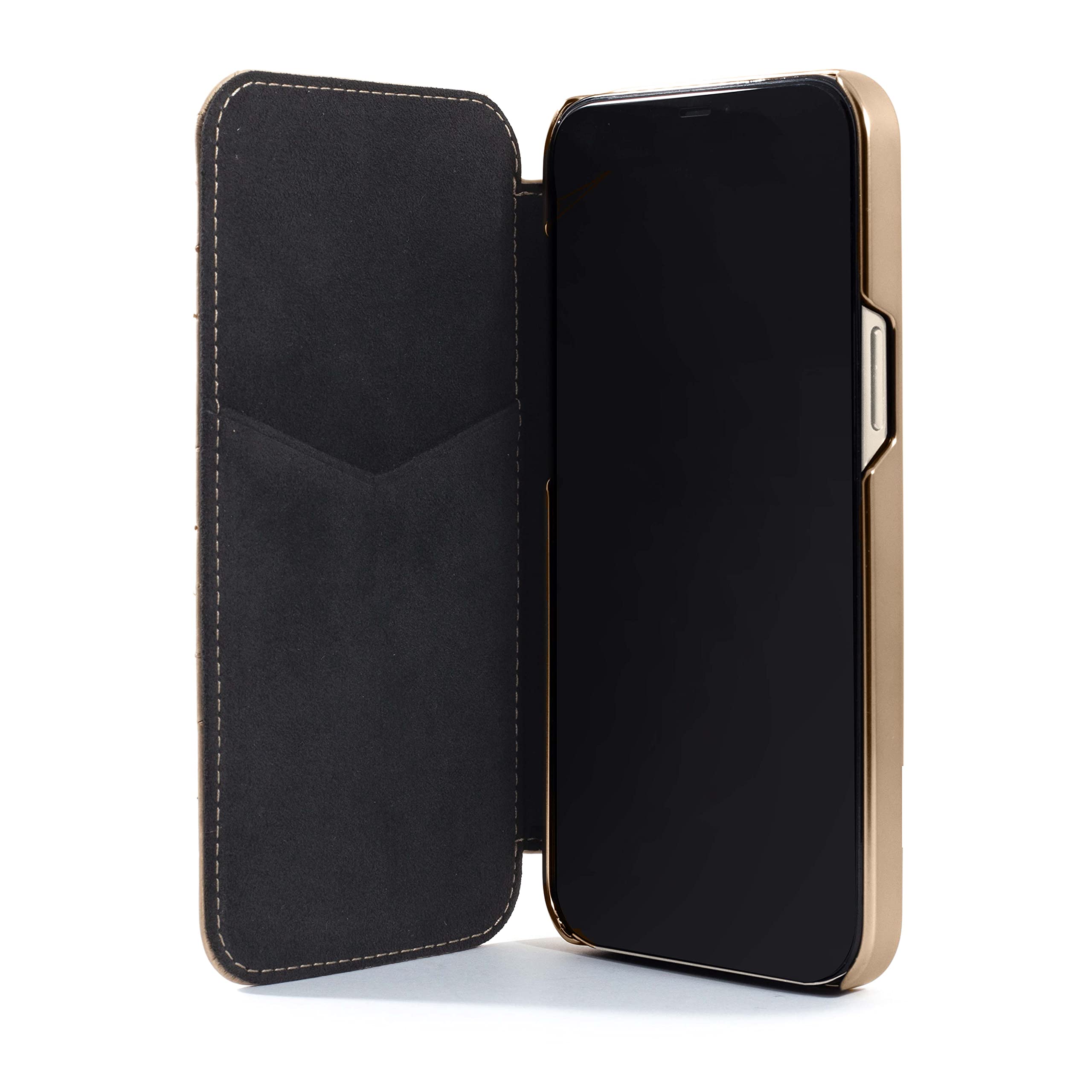 Premium Quilted Leather iPhone 13 Pro Max Case with MagSafe Compatibility | Luxury Protective Phone Cover | Wireless Charging Friendly | Cream & Gold Color | Perfect for Business Professionals & Fashion Enthusiasts