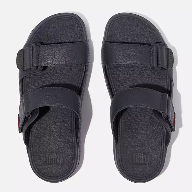 FitFlop Men's Gogh Moc Slide Sandals - Comfortable Slip-On Shoes for Men | Navy Blue Casual Footwear | Perfect for Beach, Pool & Summer Outings