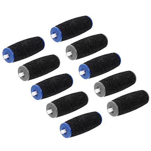 Beaupretty 10 Pack Replacement Roller Refill Heads for Electronic Foot File - Pedicure Tool Accessories for Smooth Skin (Black) - Perfect for Home Pedicure & Foot Care Routine