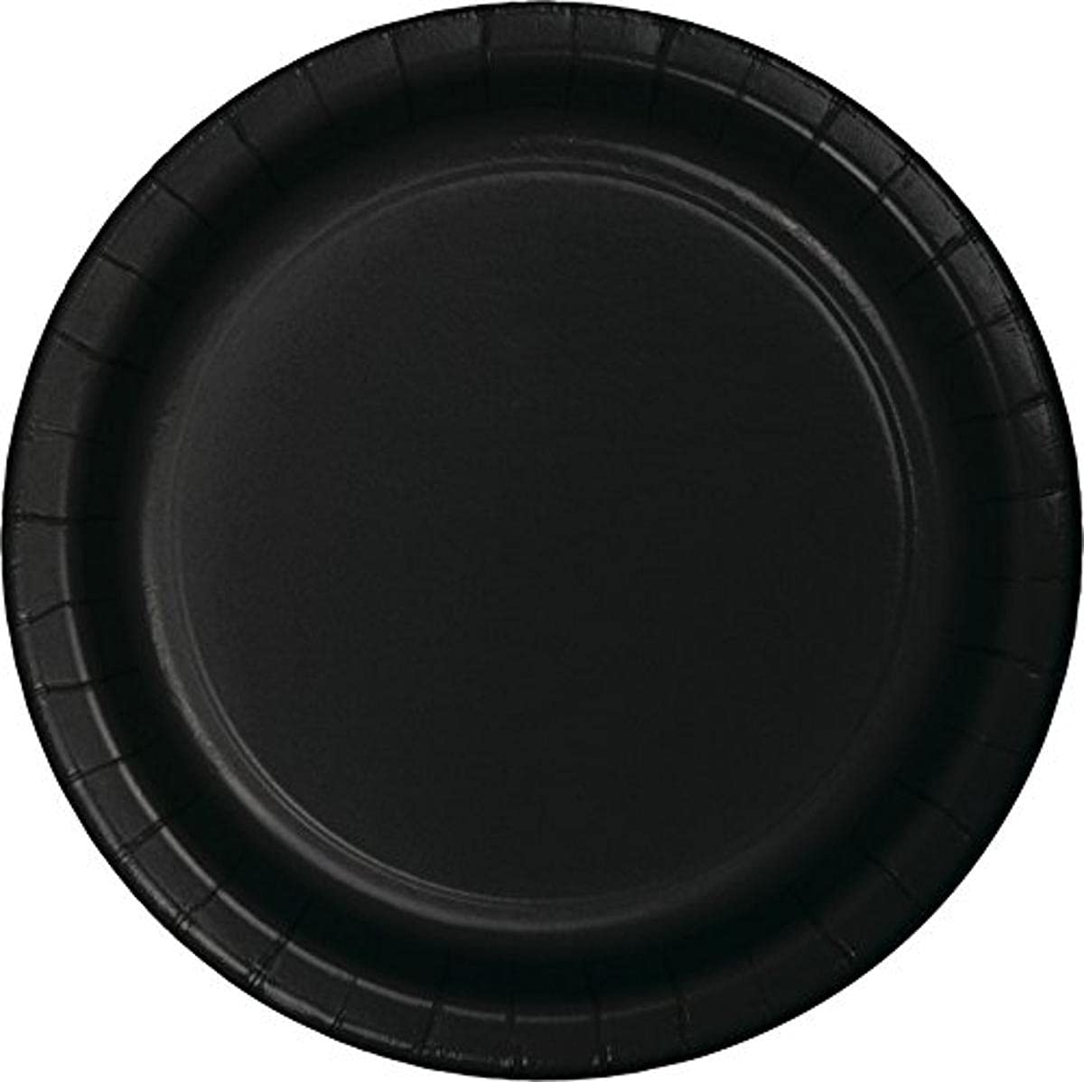 Creative Converting Black Velvet Party Dinner Plates 7.5 x 4.25 Inch - Elegant Disposable Tableware for Birthday, Wedding & Holiday Celebrations