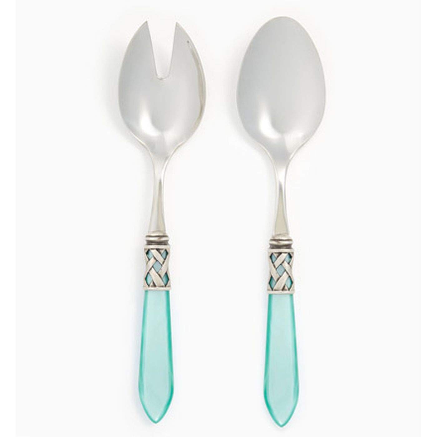 Vietri Aladdin Antique Aqua Salad Server Set - 9.75