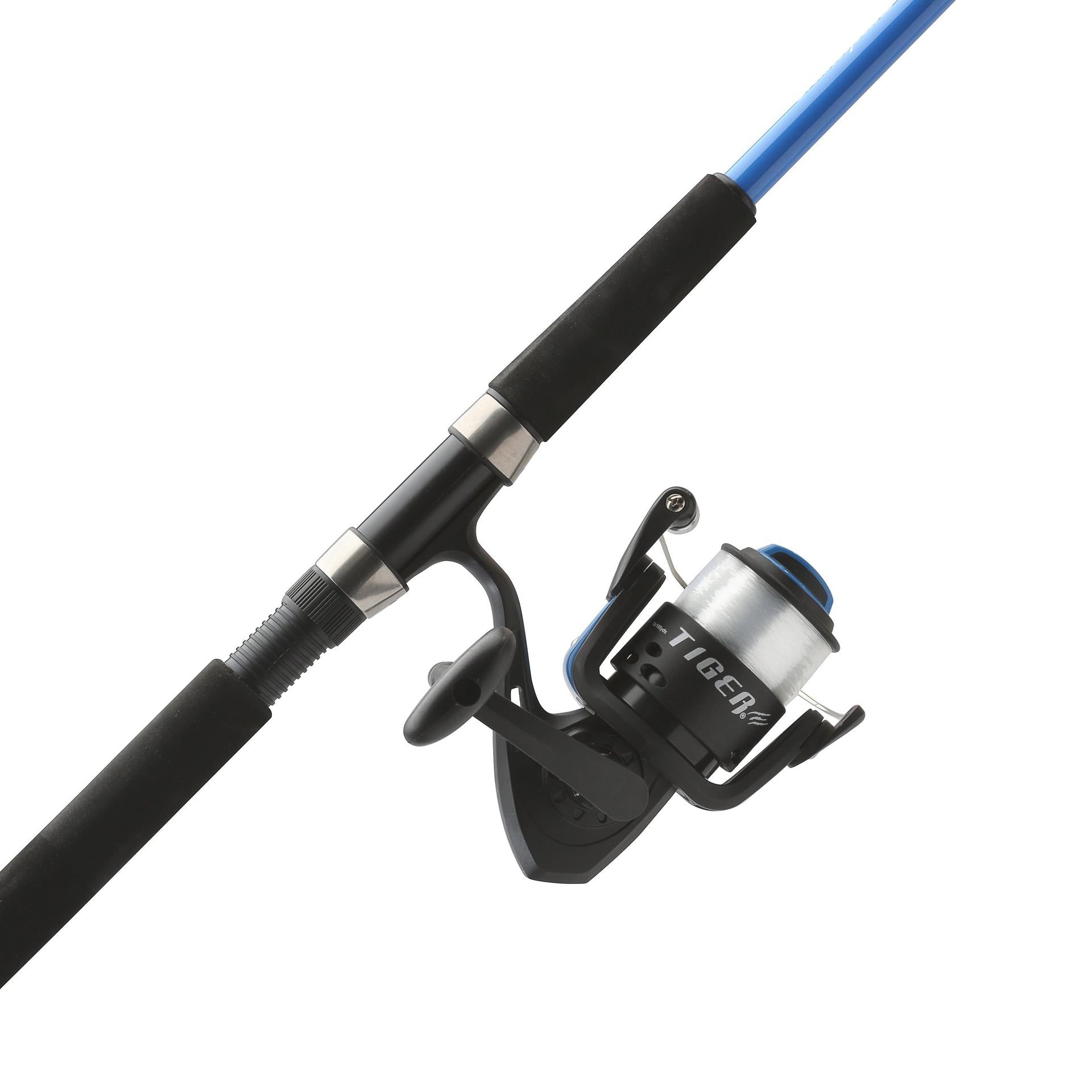 Tiger® Spinning Fishing Rod and Reel Combo - Lightweight Graphite Freshwater/Saltwater Fishing Gear for Bass, Trout, Salmon - Perfect for Shore Fishing, Boat Angling & Outdoor Adventures