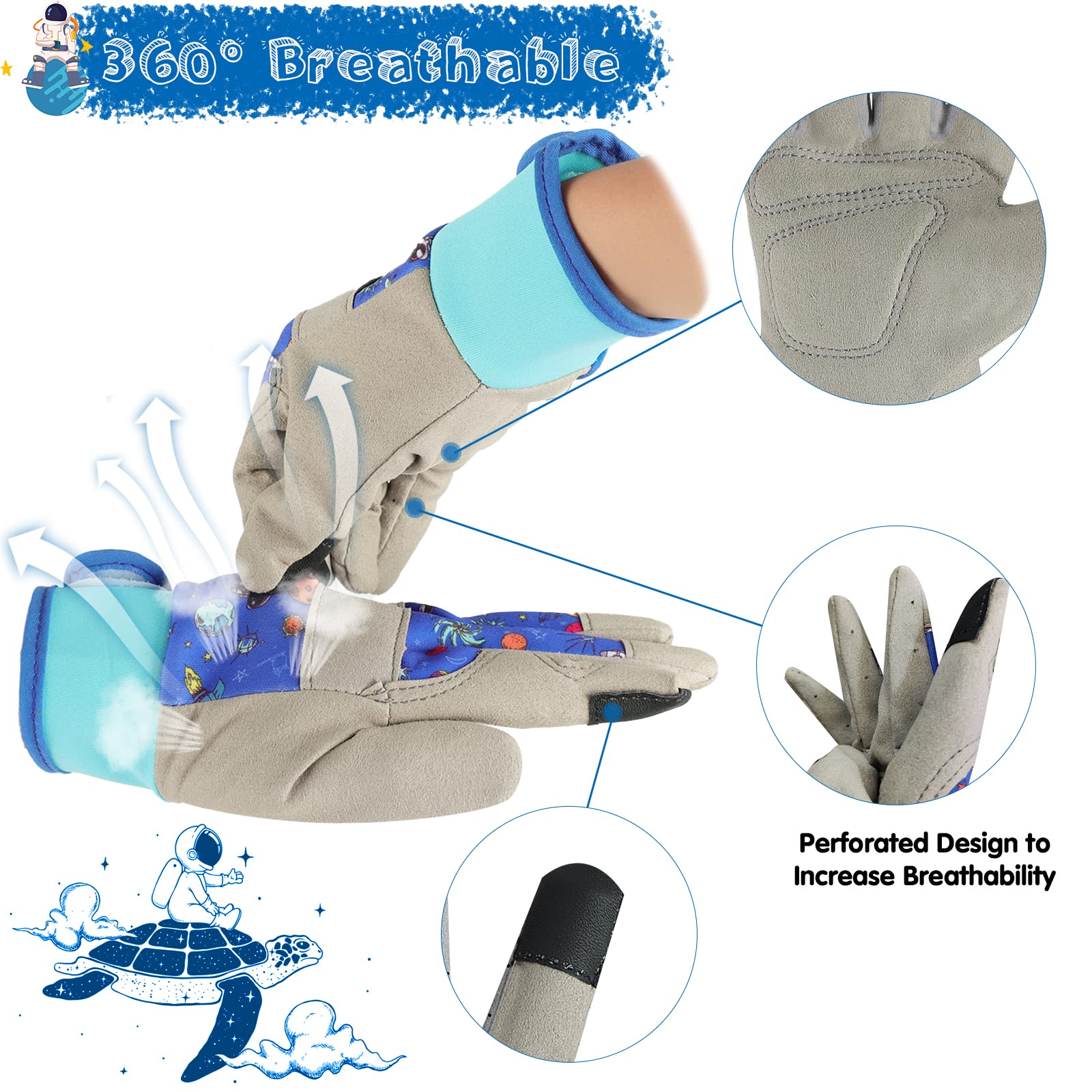 **DLY Kids Gardening Gloves for Ages 3-6 – Breathable Cotton Work Gloves for Toddlers, Adjustable & Durable – Perfect for Planting, Weeding & Outdoor Play**