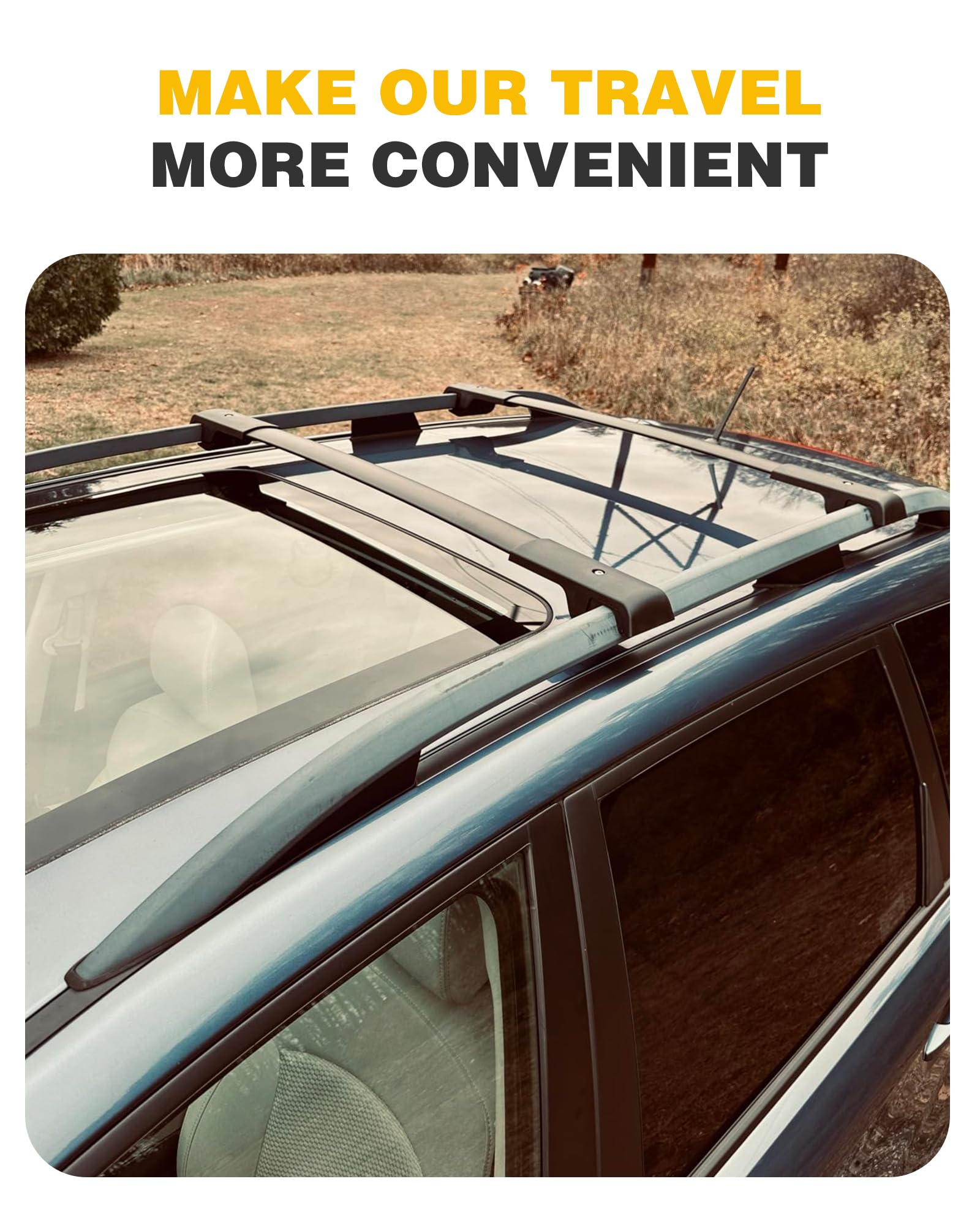 Heavy Duty Cross Bars Roof Rack for Chevrolet Chevy Equinox 2018-2024 | Universal Luggage Rack Crossbar Cargo Carrier with Side Rails | Perfect for Camping, Road Trips & Outdoor Adventures