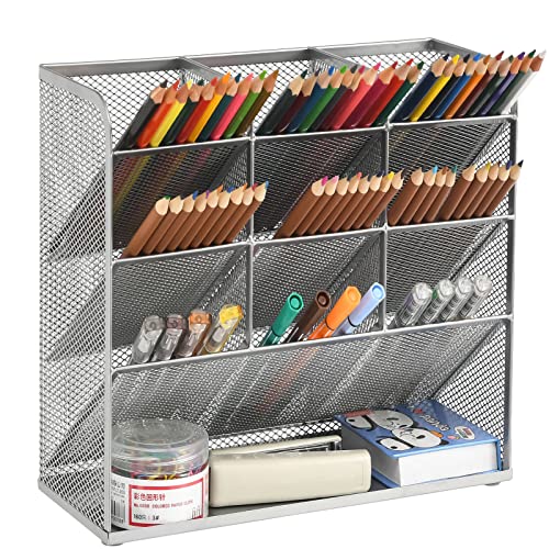Mesh Pen Holder-Silver
