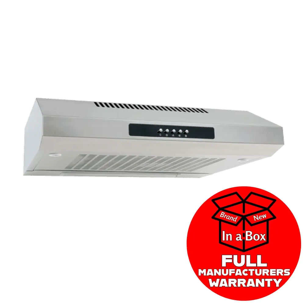 Euro EAF600SS 60cm Stainless Steel Fixed Range Hood - Powerful Kitchen Exhaust Fan for Smoke and Odor Removal, Perfect for Home Cooking and Grilling