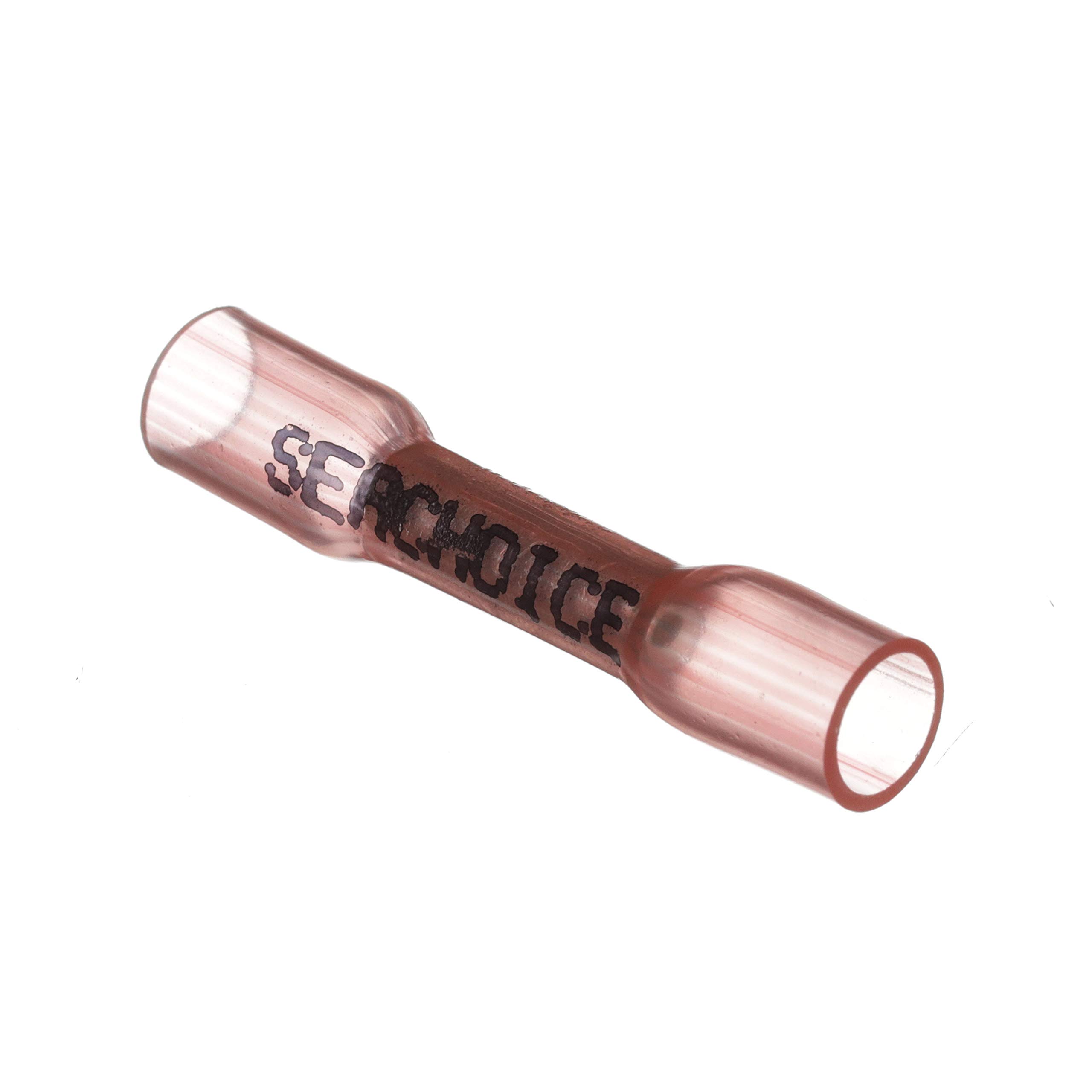 Seachoice 500-Pack Marine Grade Heat Shrink Butt Connectors (3:1 Ratio) - Red, 22-18 AWG Wire Range - Waterproof Electrical Splices for Boats, RVs & Outdoor Wiring