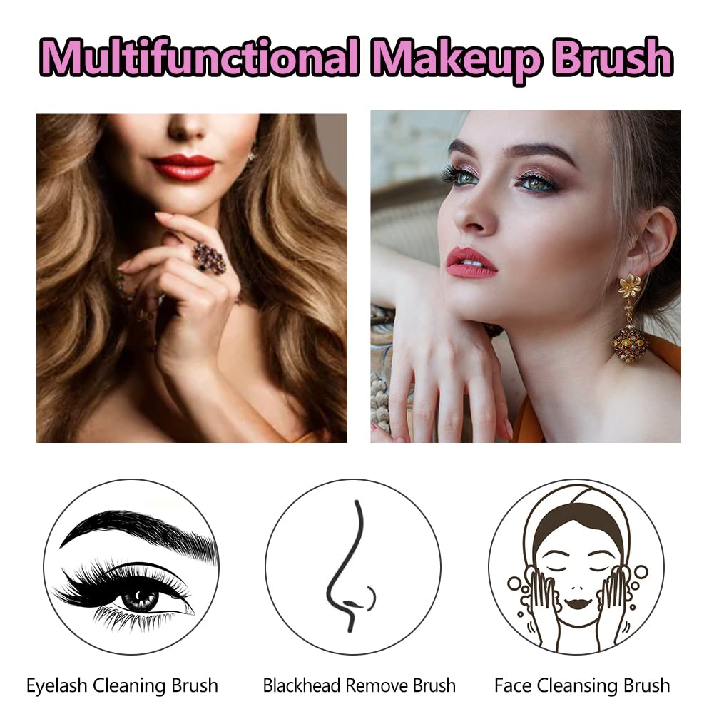 30pcs Crystal Lash Shampoo Brushes - Blue Glitter Eyelash Extension Cleaning Brush Set with Nose Pore Deep Clean Brush for Professional & Home Use | Perfect for Eyelash Extensions, Facial Cleansing & Cosmetic Tools Care