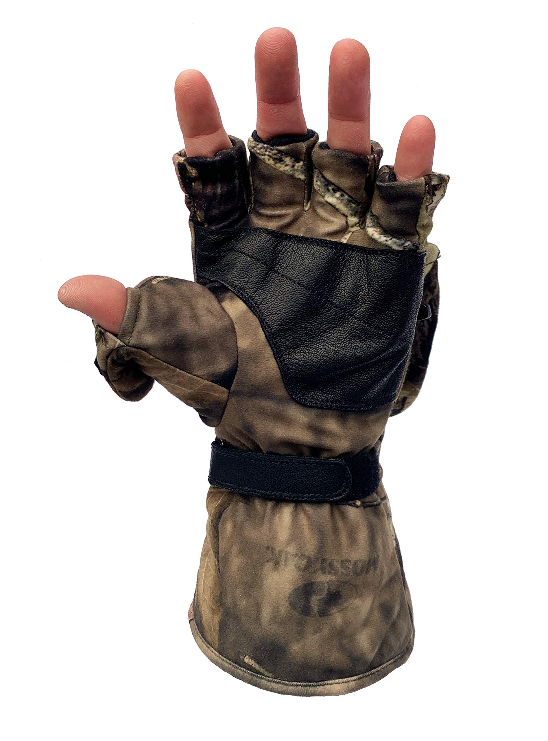 Volt Camouflage Rechargeable Heated Flip Mittens - Battery Powered Hand Warmers - Convertible Fingerless Gloves for Men & Women - Perfect for Skiing, Hiking, and Winter Outdoor Activities