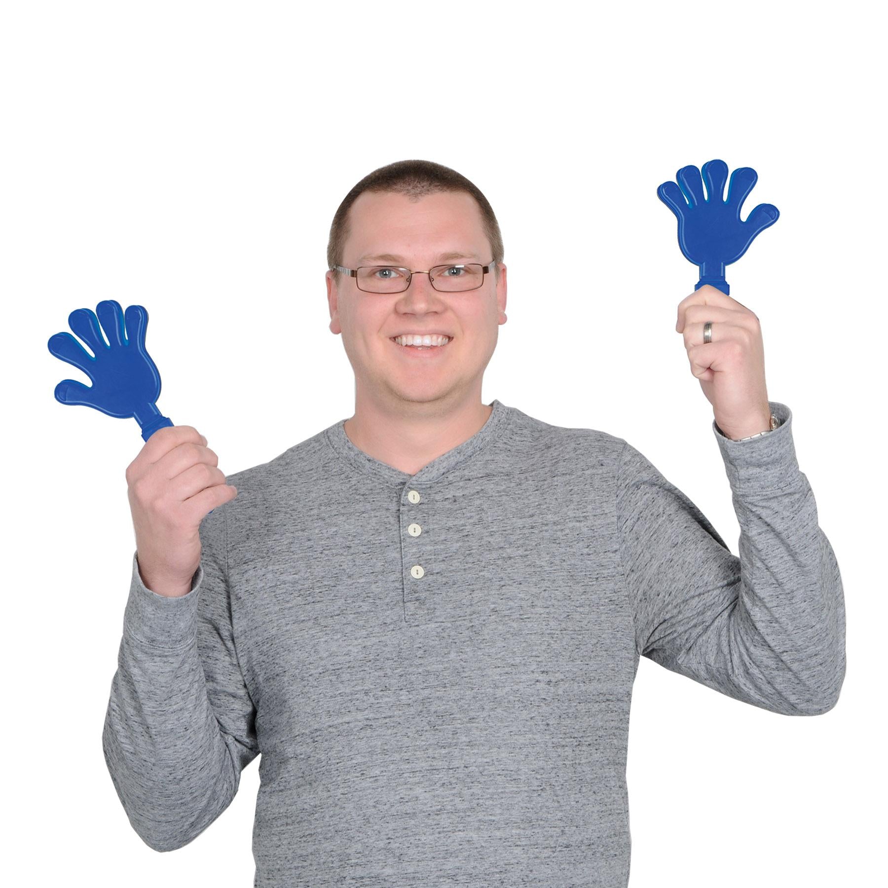 12 Pack Beistle Hand Party Clappers - Blue Noise Makers for Cheering, Sporting Events & Celebrations - Perfect for Birthday Parties, Parades and Team Spirit