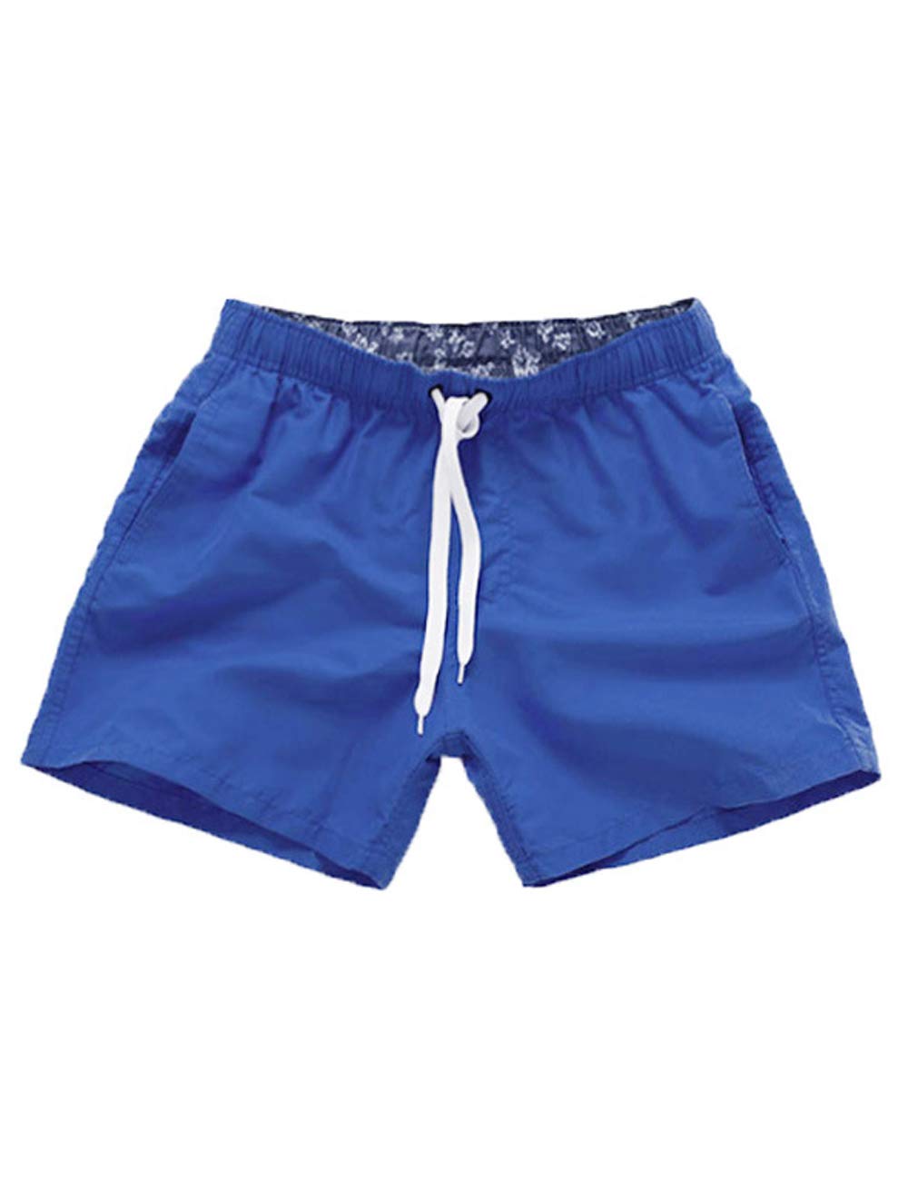 JadeRich Men's Solid Color Elastic Waist Casual Shorts - Adjustable Drawstring Beach Shorts with Pockets | Perfect for Summer, Swimming, Vacation & Outdoor Activities