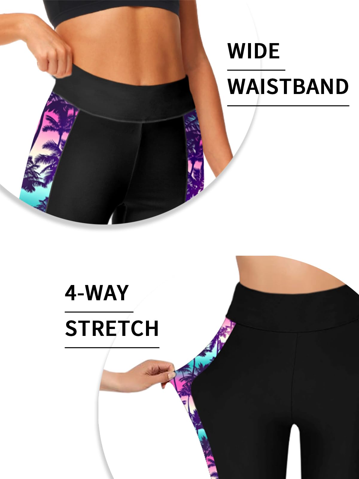 Deerose Women's High Waisted Swim Leggings - UPF 50+ Sun Protection, Quick Dry Rash Guard Swim Pants for Beach, Pool & Water Sports
