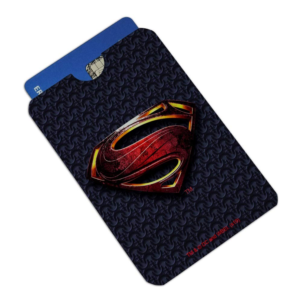 Justice League Movie Superman Logo RFID Blocking Credit Card Holder - Set of 4 - Wallet Protector Sleeves for Contactless Security - Perfect for Travel, Shopping & Identity Theft Protection