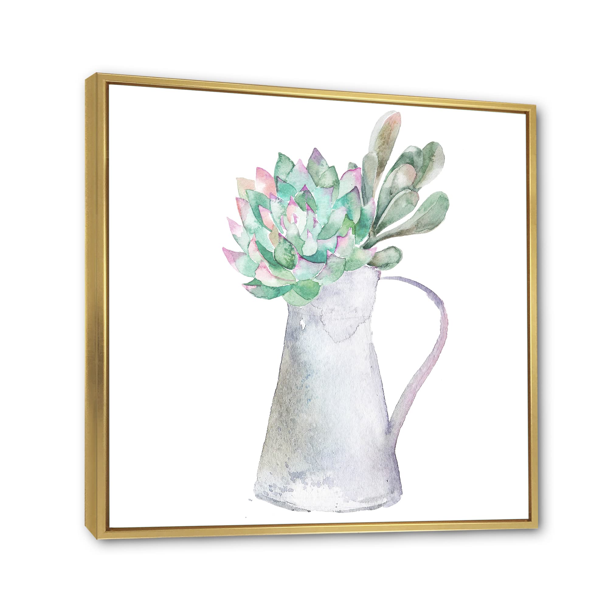 DesignQ Succulent Plant Framed Canvas Wall Art - Modern Home Decor for Living Room, Bedroom & Office - Perfect Housewarming Gift for Plant Lovers