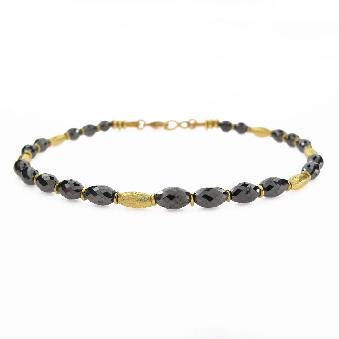 Black Diamond Oval Bead Bracelet for Women - Elegant Adjustable Crystal Beaded Jewelry Gift for Birthday, Anniversary & Special Occasions | Perfect for Parties, Weddings & Everyday Wear